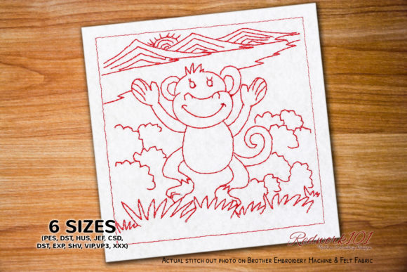 Bringing Joy to Stitch: A Complete Guide to the Baby Monkey Dancing Redwork Embroidery Design